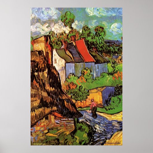 Van Gogh Posters - "Houses in Auvers" 1890 - Kunst (Voorkant)