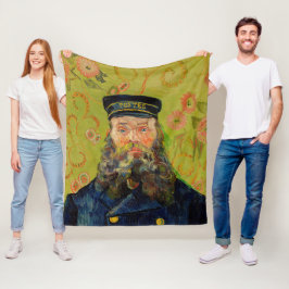 Van Gogh Postman. Portret impressionisme kunst Fleece Deken