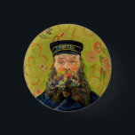 Van Gogh Postman. Portret impressionisme kunst Ronde Button 3,2 Cm<br><div class="desc">Van Gogh - De postbode (Joseph Roulin). Impressionisme en kunst.</div>