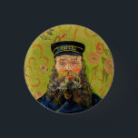 Van Gogh Postman. Portret impressionisme kunst Ronde Button 3,2 Cm<br><div class="desc">Van Gogh - De postbode (Joseph Roulin). Impressionisme en kunst.</div>