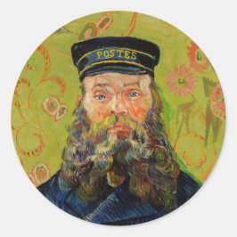 Van Gogh Postman. Portret impressionisme kunst Ronde Sticker