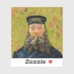 Van Gogh Postman. Portret impressionisme kunst Sticker<br><div class="desc">Van Gogh "The Postman (Joseph Roulin)" sticker.</div>