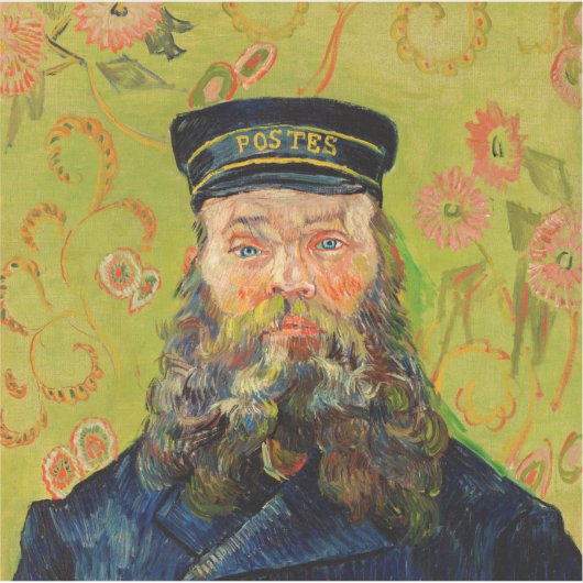 Van Gogh Postman. Portret impressionisme kunst Sticker (Voorkant)