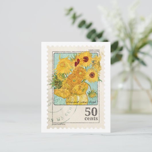 Van Gogh postzegel Briefkaart (Staand voorkant)