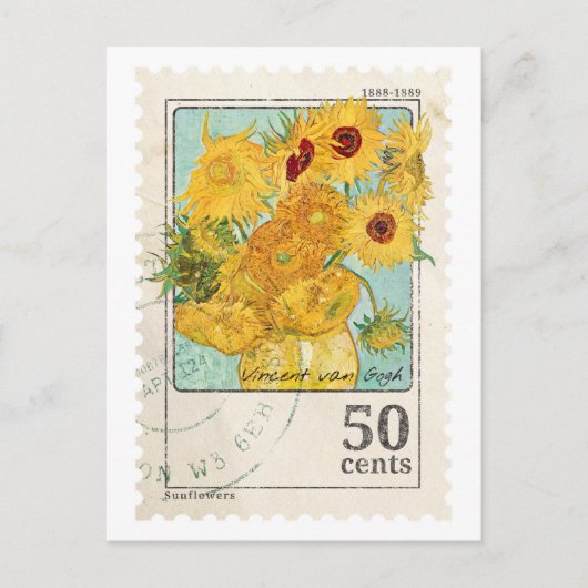  Van Gogh postzegel Briefkaart (Voorkant)