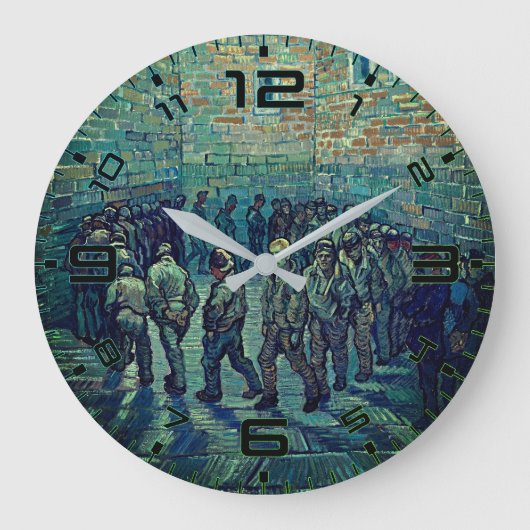 Van Gogh Prisoners' Round Kunstklok Grote Klok (Voorkant)