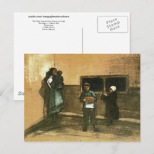 Van Gogh Public Soup Kitchen Fine Art Briefkaart (Voorkant / Achterkant)