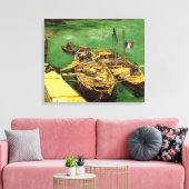 Van Gogh Quay met Mannen die zandschotten lossen Canvas Afdruk (Insitu (Woonkamer))