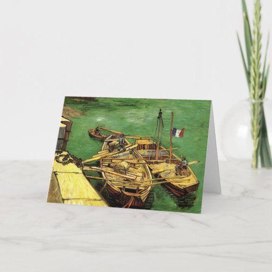 Van Gogh Quay met Mannen die zandschotten lossen Kaart (Voorkant)