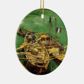 Van Gogh Quay met Mannen die zandschotten lossen Keramisch Ornament (Rechts)