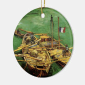 Van Gogh Quay met Mannen die zandschotten lossen Keramisch Ornament (Links)