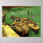 Van Gogh Quay met Mannen die zandschotten lossen Poster (Voorkant)