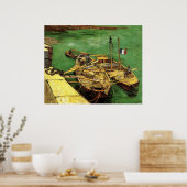 Van Gogh Quay met Mannen die zandschotten lossen Poster (Keuken)