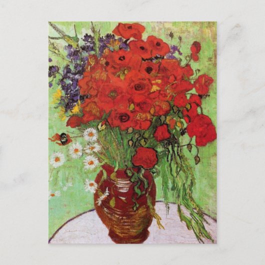Van Gogh Red Poppies en Daisies Briefkaart (Voorkant)