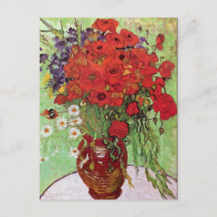 Van Gogh Red Poppies en Daisies  Floral Briefkaart