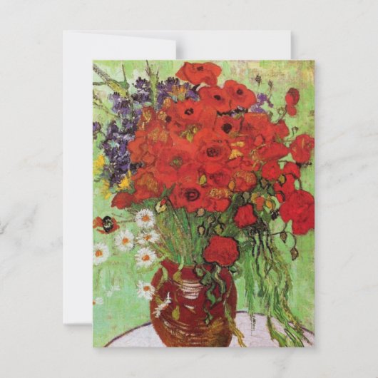 Van Gogh Red Poppies en Daisies Invitations Kaart (Voorkant)