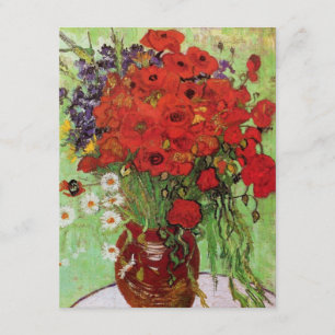 Van Gogh Red Poppies en Daisies Invitations Kaart