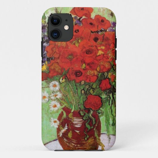 Van Gogh Red Poppies en Daisies iPhone Case (Achterkant)