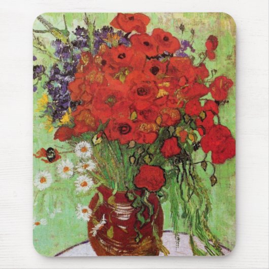 Van Gogh Red Poppies en Daisies Muismat (Voorkant)