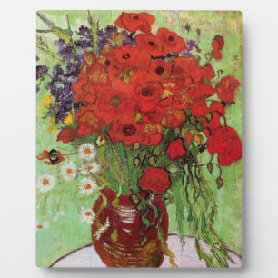 Van Gogh Red Poppies en Daisies Plaque Fotoplaat
