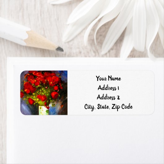 Van Gogh Red Poppies Etiket (Insitu)