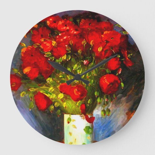 Van Gogh Red Poppies Grote Klok (Voorkant)