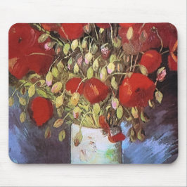 Van Gogh Red Poppies in Vase Muismat