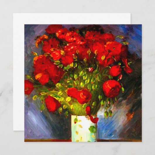 Van Gogh Red Poppies Kaart (Voorkant / Achterkant)