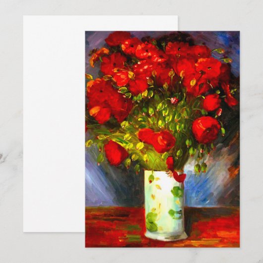 Van Gogh Red Poppies Kaart (Voorkant / Achterkant)