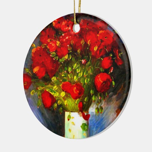 Van Gogh Red Poppies Keramisch Ornament (Links)