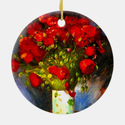 Van Gogh Red Poppies Keramisch Ornament (Achterkant)