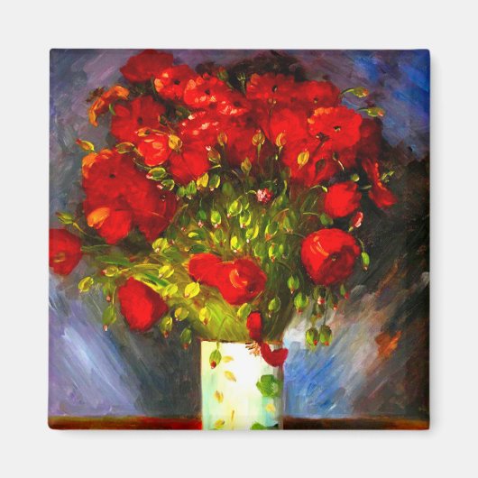 Van Gogh Red Poppies Magneet (Voorkant)