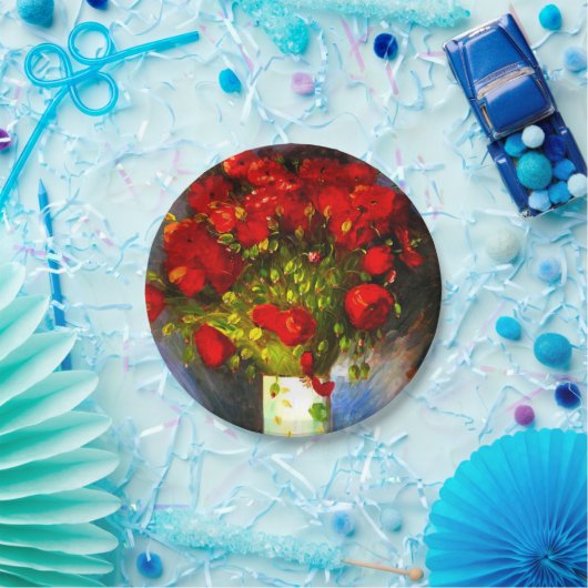 Van Gogh Red Poppies Papieren Bordje (Feest)