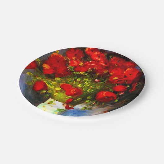 Van Gogh Red Poppies Papieren Bordje (Gekanteld)