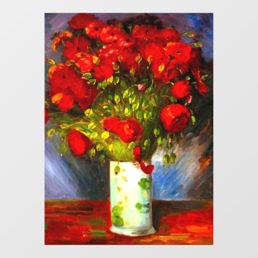 Van Gogh Red Poppies Raamsticker (Vel)