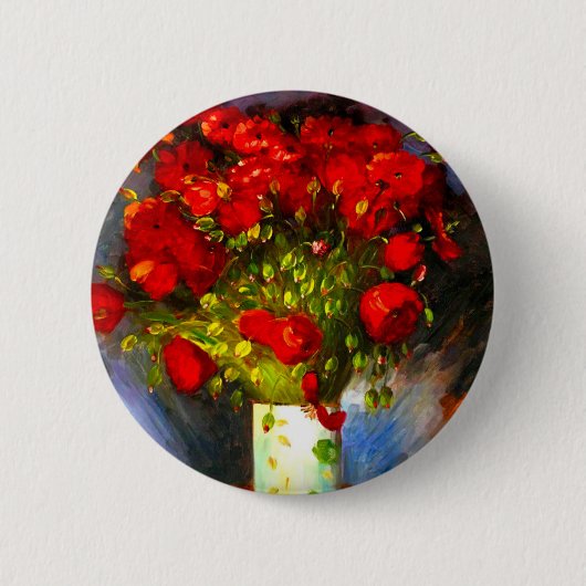 Van Gogh Red Poppies Ronde Button 5,7 Cm (Voorkant)