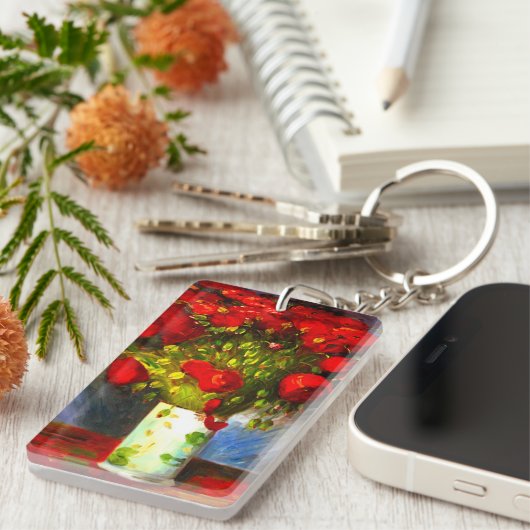 Van Gogh Red Poppies Sleutelhanger (Voorkant Rechts)