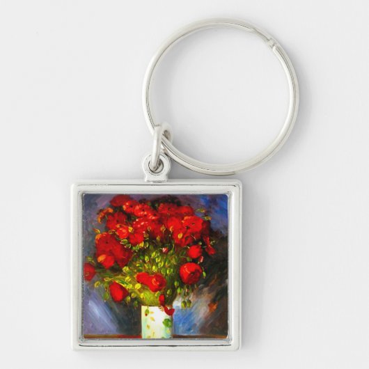 Van Gogh Red Poppies Sleutelhanger (Voorkant)