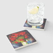 Van Gogh Red Poppies Stenen Onderzetter (Zijkant)