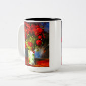 Van Gogh Red Poppies Tweekleurige Koffiemok (Voorkant links)
