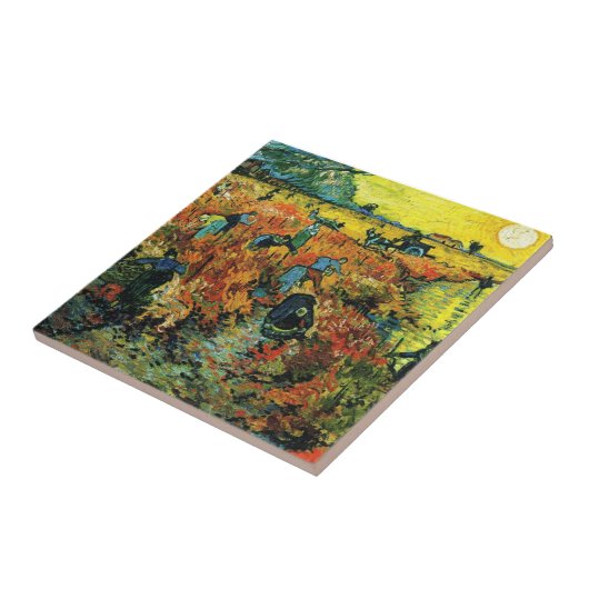 Van Gogh Red Vineyards in Arles Tile Tegeltje (Zijkant)