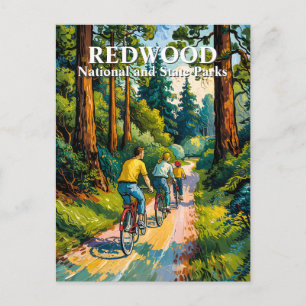 Van Gogh Redwood National Park Familie Fietsen Briefkaart