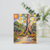 Van Gogh Redwood National Park Forest Landscape Briefkaart (Staand voorkant)