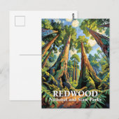Van Gogh Redwoods Park California Poster Style Briefkaart (Voorkant / Achterkant)