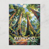 Van Gogh Redwoods Park California Poster Style Briefkaart (Voorkant)