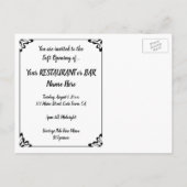 Van Gogh Restaurant Sportbar Openingsuitnodiging Briefkaart (Achterkant)