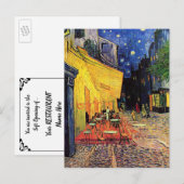 Van Gogh Restaurant Zachte Openingsuitnodiging Briefkaart (Voorkant / Achterkant)