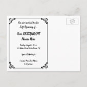 Van Gogh Restaurant Zachte Openingsuitnodiging Briefkaart (Achterkant)