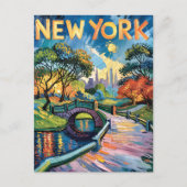 Van Gogh Retro New York Central Park Verenigde Sta Briefkaart (Voorkant)