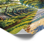 Van Gogh Retro Savannah Georgia Oak Avenue Reizen Poster (Hoek)